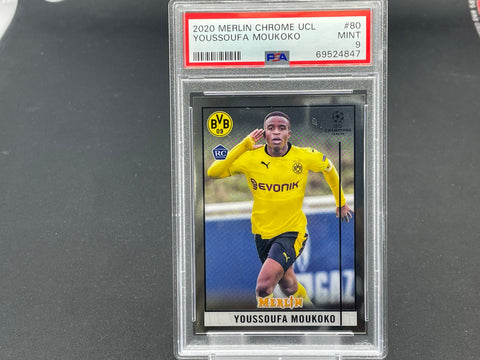 2020 TOPPS MERLIN CHROME UCL - Y. MOUKOKO - #80 - PSA 9 - RC