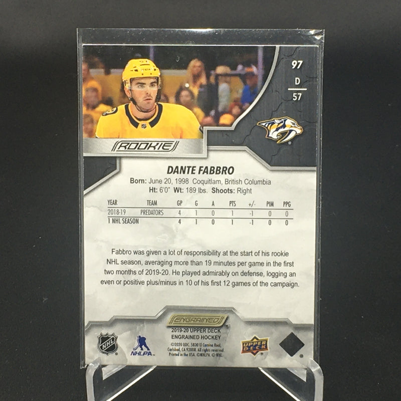 2019 UPPER DECK ENGRAINED - D. FABBRO - #97 - #'D/49 - RC