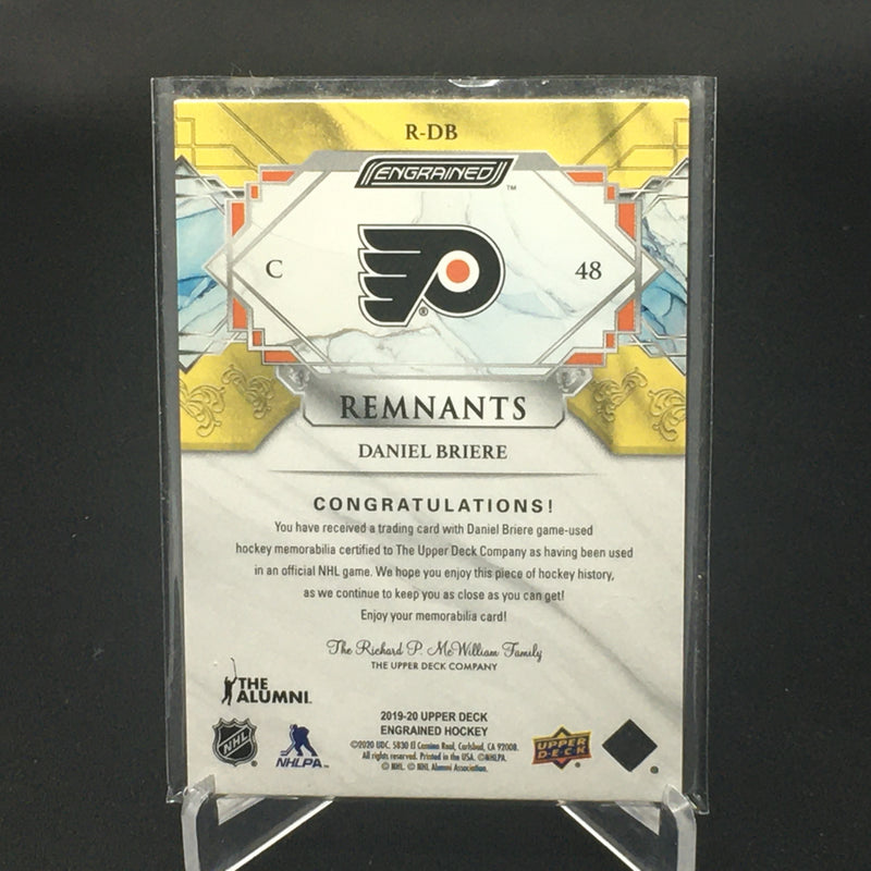 2019 UPPER DECK ENGRAINED - REMNANTS - D. BRIERE - #R-DB - #'D/100 - STICK RELIC