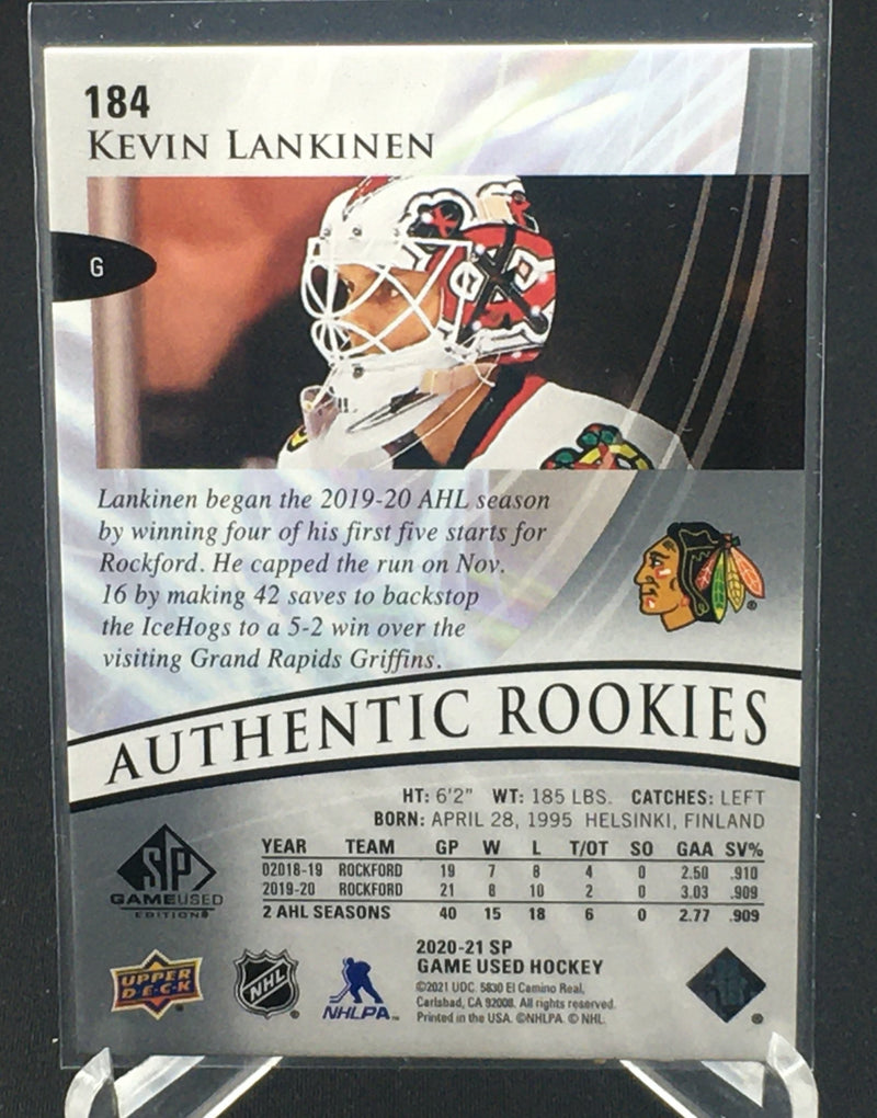 2020 UPPER DECK SP GAME USED - AUTHENTIC ROOKIES - K. LANKINEN - #184 - #'D/32 - RC