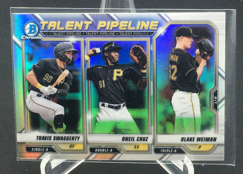 2021 TOPPS BOWMAN CHROME - TALENT PIPELINE - T. SWAGGERTY/ O. CRUZ/ B. WEIMAN - #TP-PIT