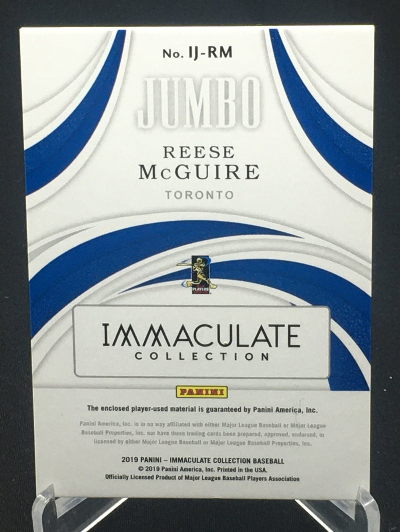 2019 PANINI IMMACULATE COLLECTION - JUMBO - R. MCGUIRE -#IJ-RM - #'D/49 - JERSEY