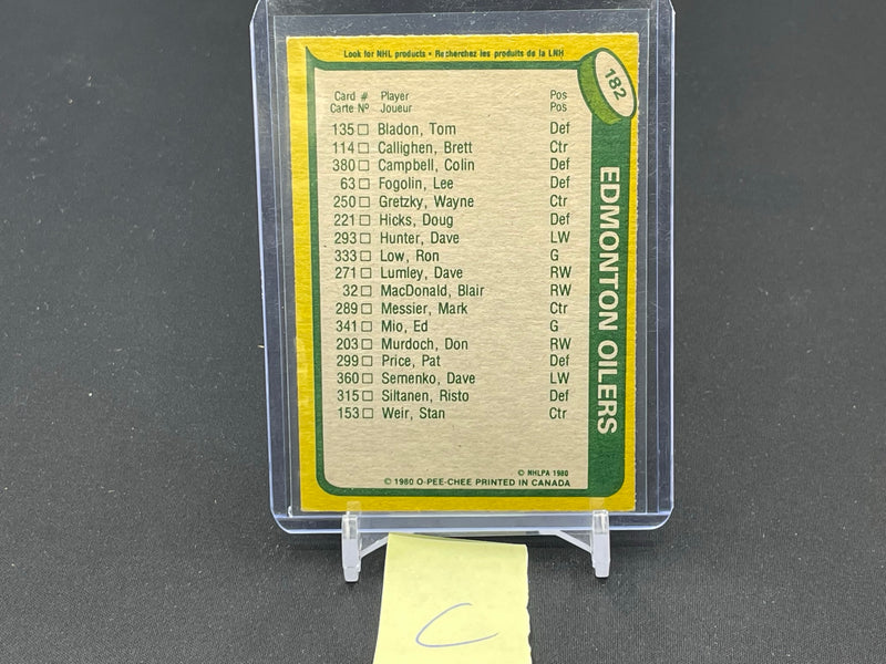 1980 O-PEE-CHEE - TEAM LEADERS - W. GRETZKY -