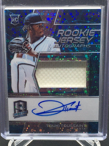 2019 PANINI SPECTRA - NEON BLUE PRIZM - T. TOUSSAINT - #129 - #'D/99 - AUTOGRAPH - JERSEY - RC