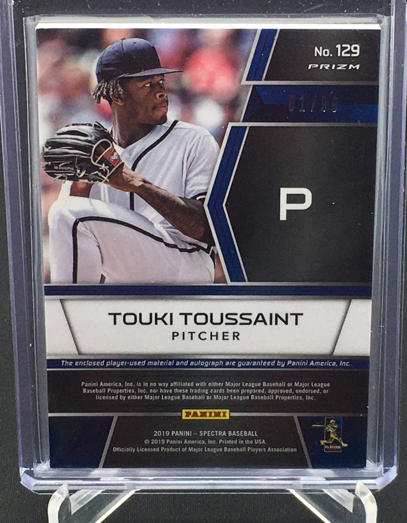 2019 PANINI SPECTRA - NEON BLUE PRIZM - T. TOUSSAINT - #129 - #'D/99 - AUTOGRAPH - JERSEY - RC