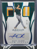 2019 PANINI IMMACULATE COLLECTION - M. OLSON - #TH-MO - #'D/10 - AUTO