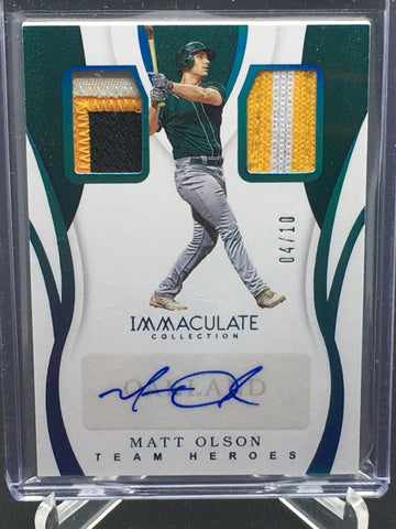 2019 PANINI IMMACULATE COLLECTION - M. OLSON - #TH-MO - #'D/10 - AUTO