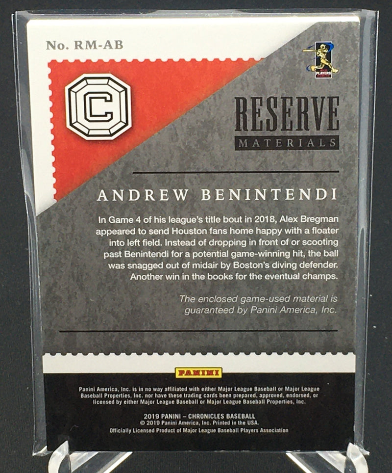2019 PANINI CHRONICLES - RESERVE MATERIALS - A. BENINTENDI - #RM-AB - #'D/99 - JERSEY