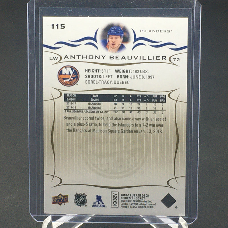 2018 UPPER DECK SERIES ONE - HIGH GLOSS - A. BEAUVILLIER - #115 - #'D/10
