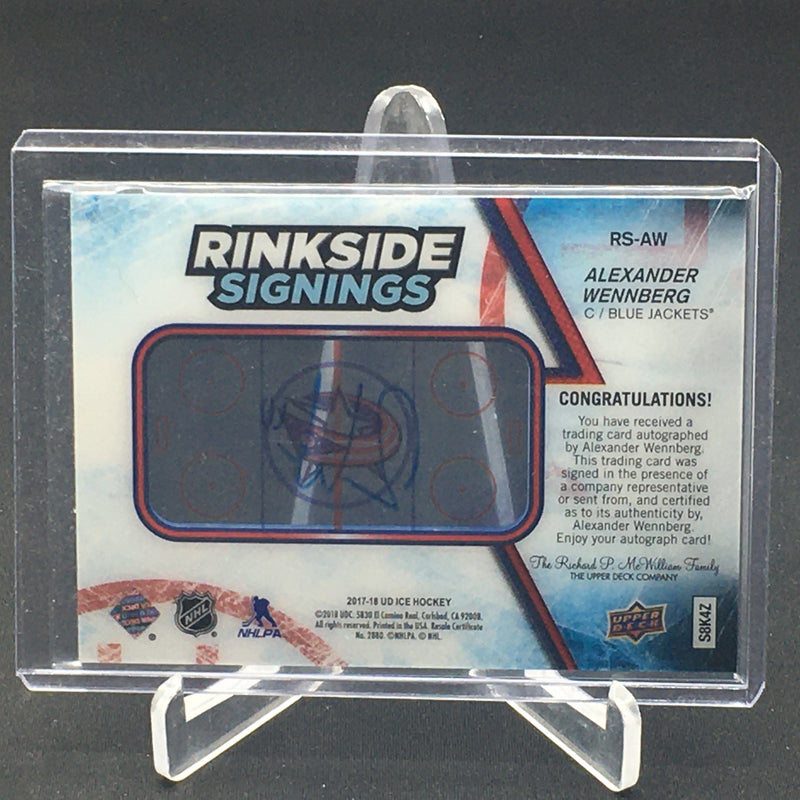 2017 UPPER DECK ICE - RINKSIDE SIGNINGS - A. WENNBERG -