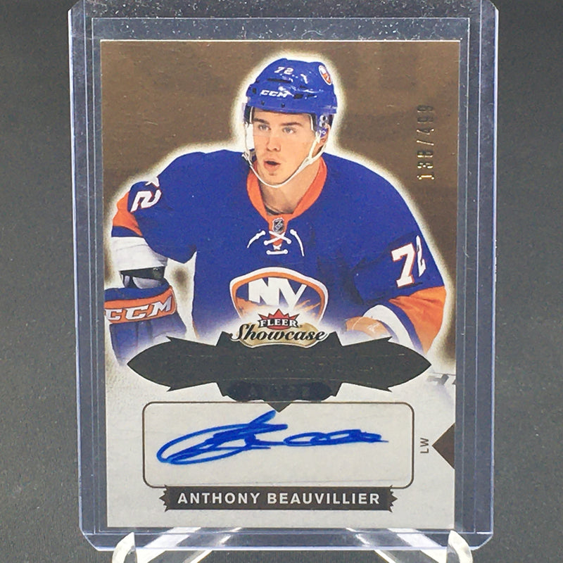 2016 UPPER DECK FLEER SHOWCASE - HOT PROSPECTS - A. BEAUVILLIER - #173 - #'D/499 - AUTOGRAPH