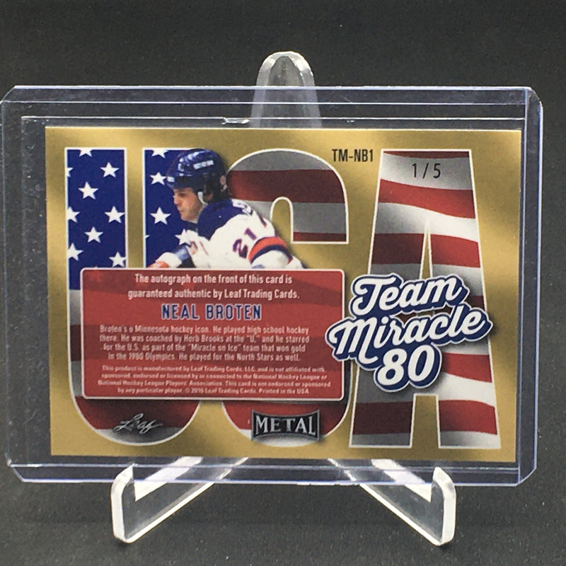 2016 LEAF METAL - TEAM MIRACLE 80 - N. BROTEN - #TM-NB1 - #'D/5 - AUTOGRAPH