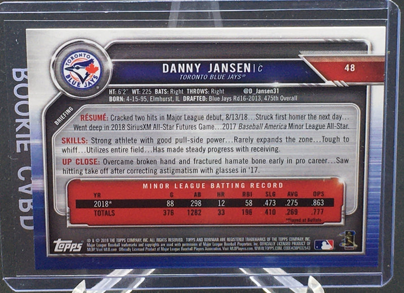 2019 TOPPS BOWMAN - D. JANSEN -