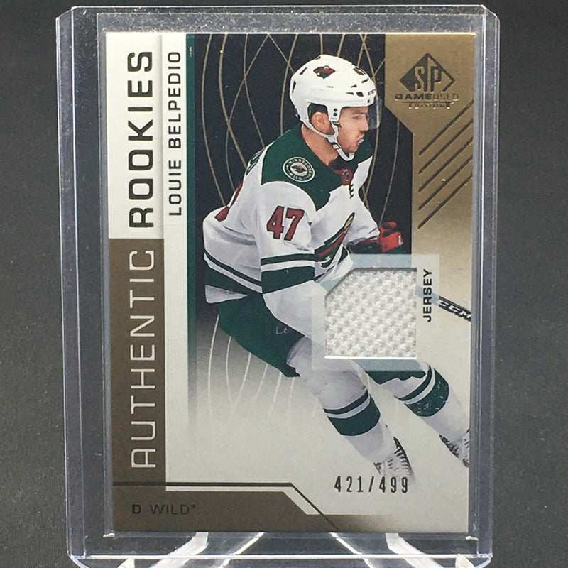 2018 UPPER DECK SP GAME USED - AUTHENTIC ROOKIES - L. BELPEDIO - #182 - #'D/499 - RELIC - RC