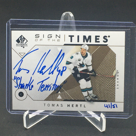 2018 UPPER DECK SP AUTHENTIC - SIGN OF THE TIMES - T. HERTL - #SOTT-TH - #'D/51 - AUTOGRAPH