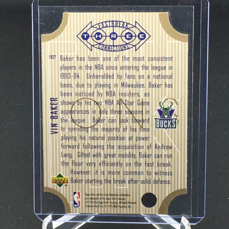 1996 UPPER DECK - FAST BREAK CONNECTIONS - V. BAKER -