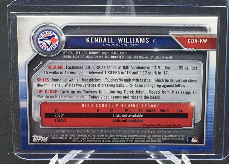 2019 TOPPS BOWMAN CHROME - K. WILLIAMS -