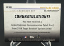 2018 TOPPS UPDATE - JACKIE ROBINSON DAY - M. MACHAD0 - #JRP-MM - #'D/25 - COMMEMORATIVE PATCH