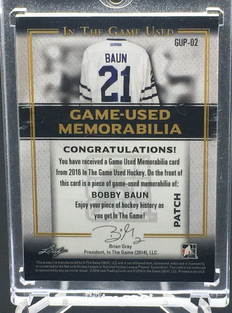 2016 LEAF IN THE GAME - B. BAUN - #GUP-02 - #D'/9 - PATCH