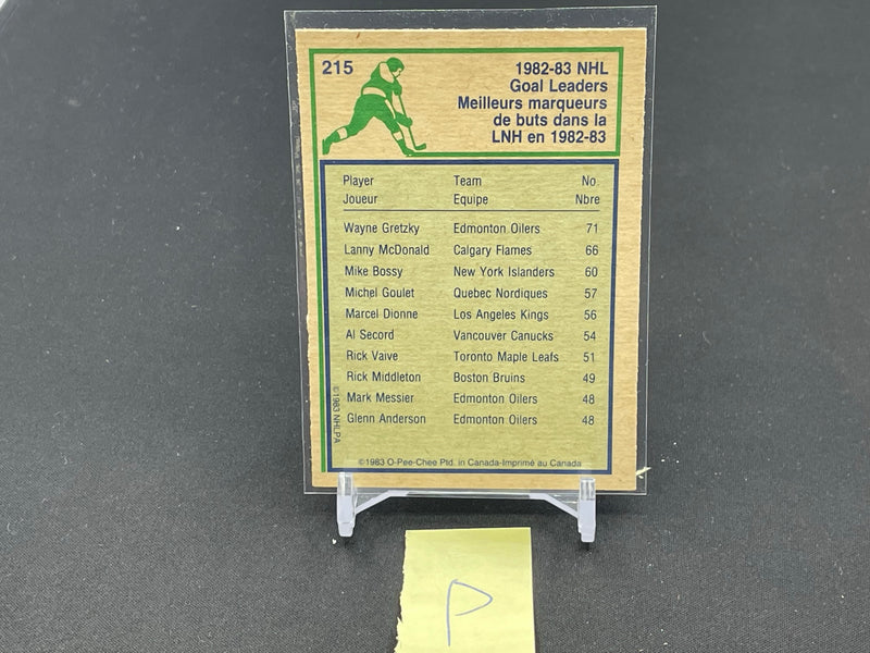 1983 O-PEE-CHEE - NHL GOAL LEADER - W. GRETZKY -