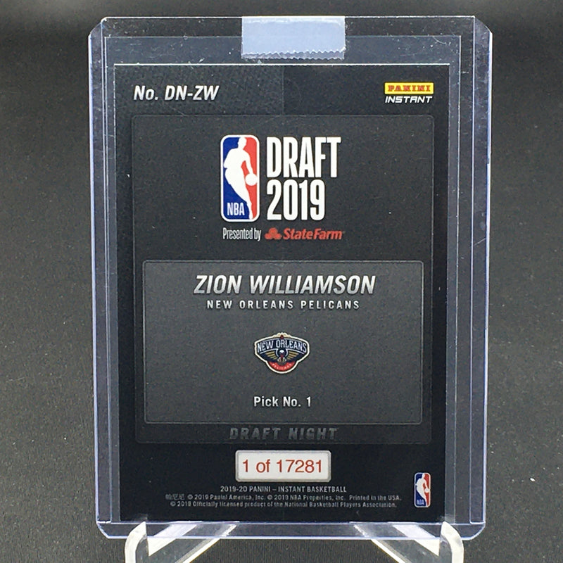 2019 PANINI INSTANT - Z. WILLIAMSON - #DN-ZW - #'D/17281 - RC