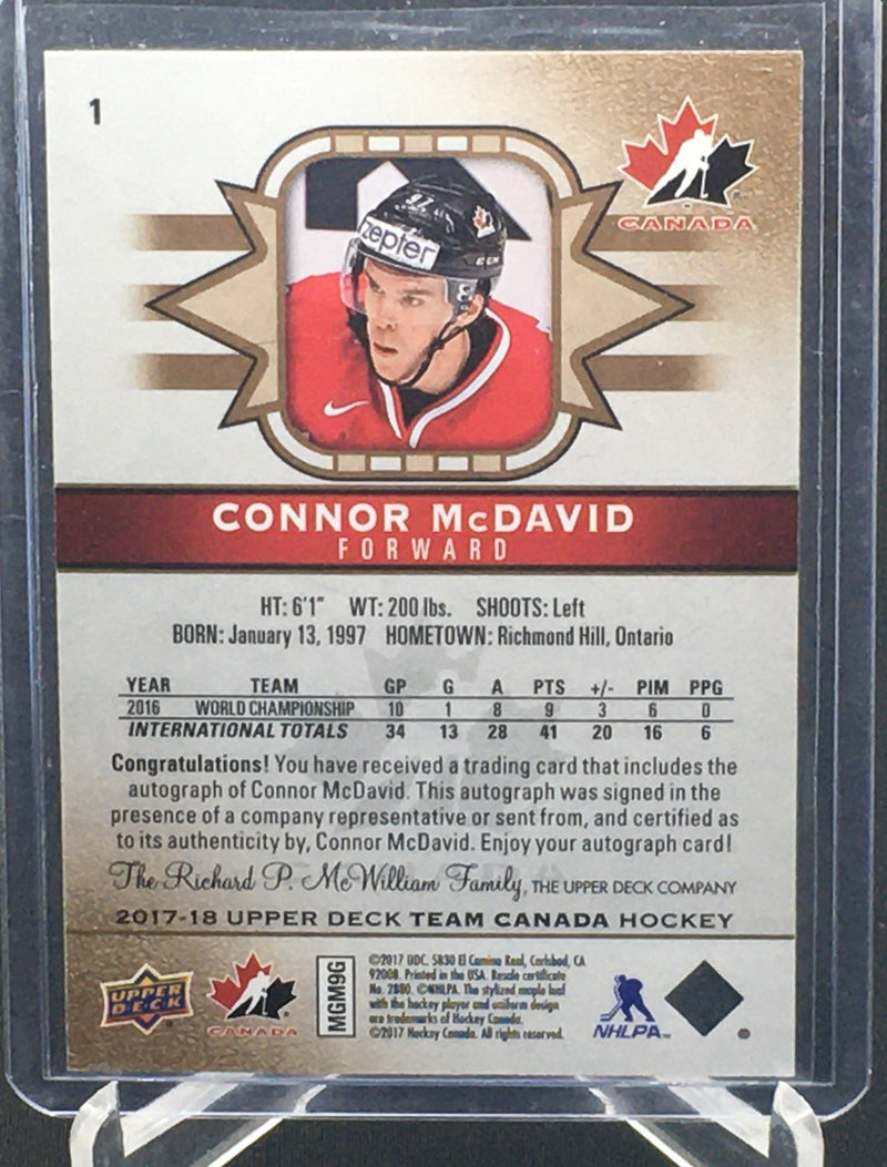 2017 UPPER DECK TEAM CANADA - UD SIGNATURES - C. MCDAVID -