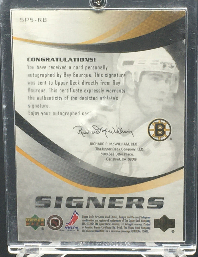 2004 UPPER DECK SP GAME USED - SIGNERS - R. BOURQUE -