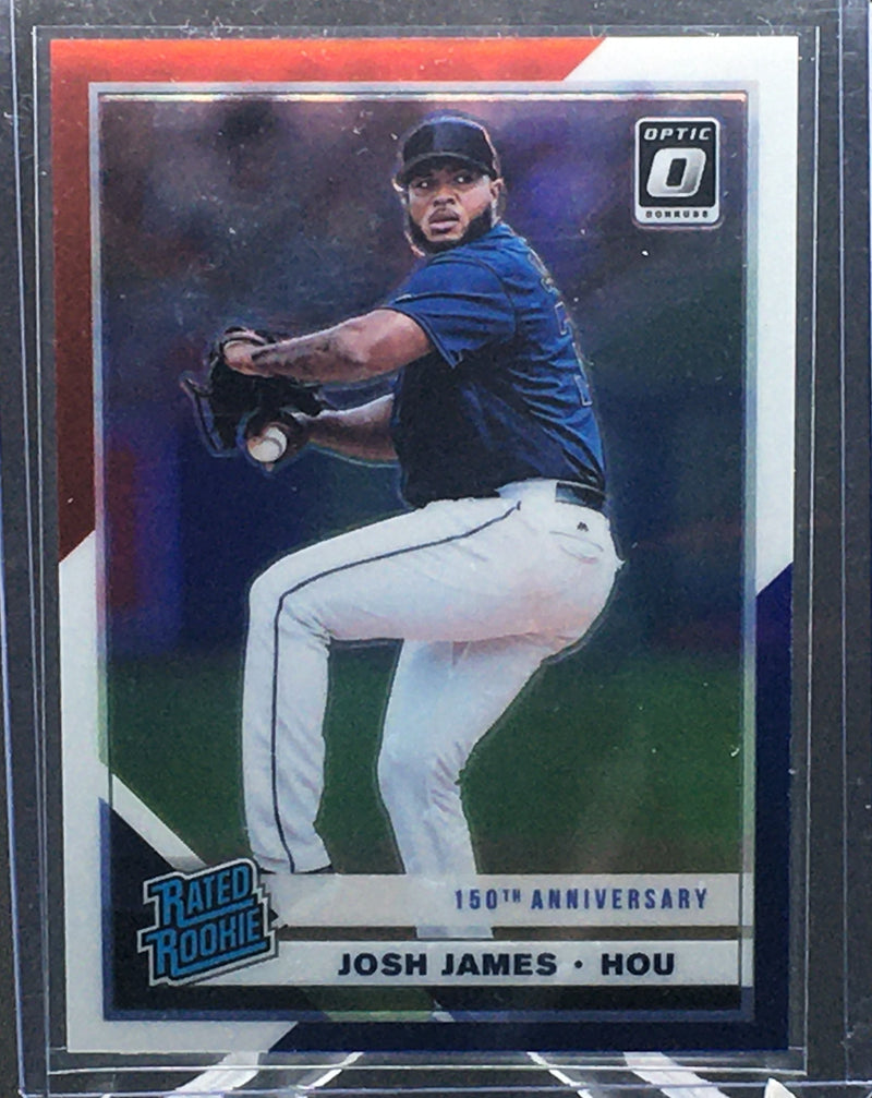 2019 PANINI DONRUSS OPTIC - RATED ROOKIE - J. JAMES - #69 - #'D/150 - RED WHITE BLUE PRIZM
