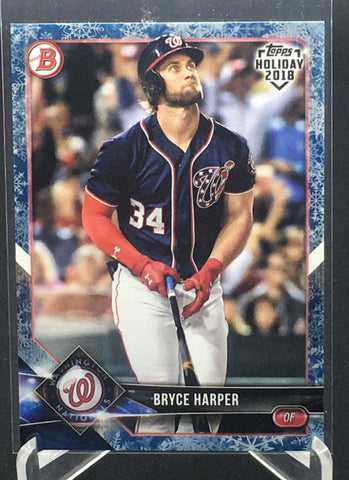 2018 TOPPS BOWMAN HOLIDAY - B. HARPER - #TH-BH - #'D/50 - WHITE SNOW