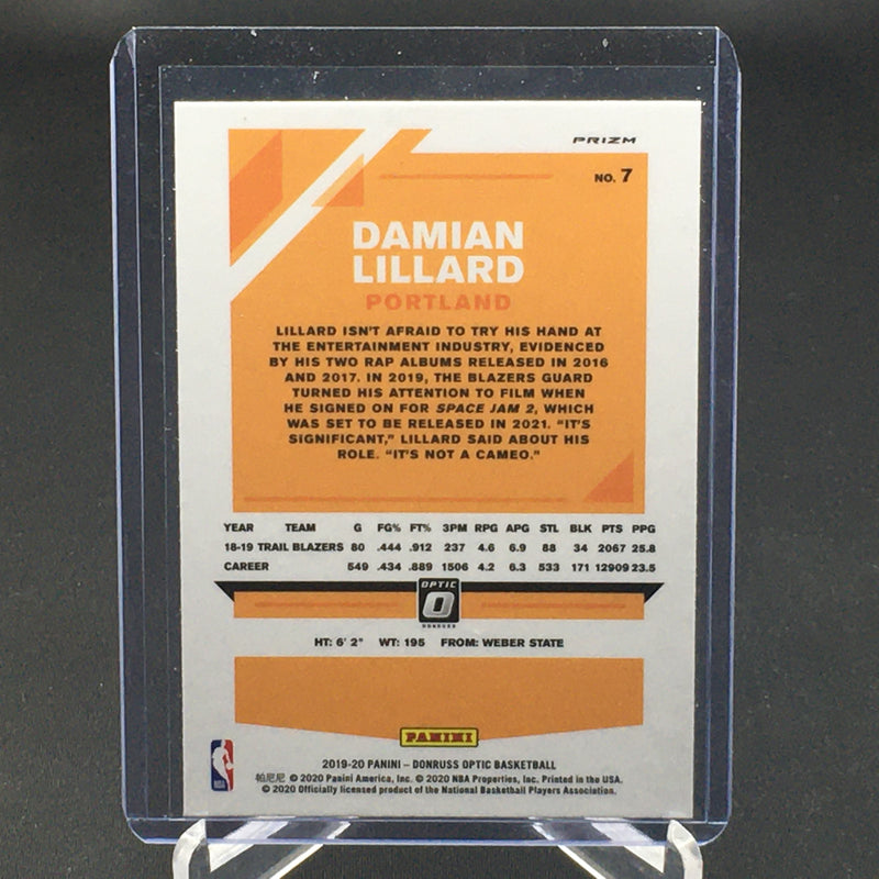 2019 PANINI DONRUSS OPTIC - PURPLE PRIZM - D. LILLARD -