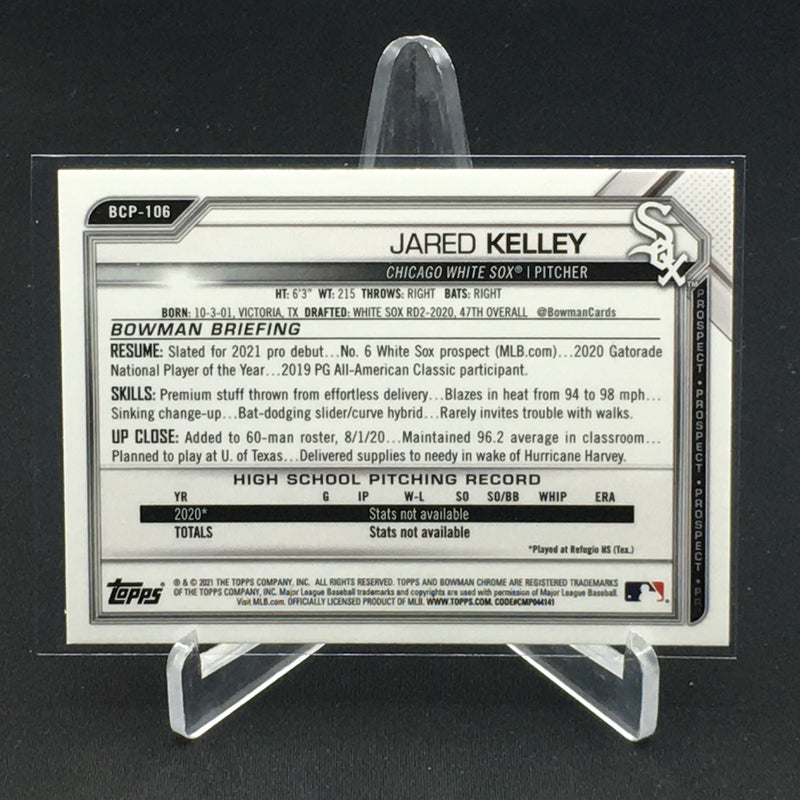 2021 TOPPS BOWMAN CHROME - 1ST BOWMAN - J. KELLEY -