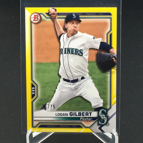 2021 TOPPS BOWMAN - YELLOW - L. GILBERT - BP-58 - #'D/75