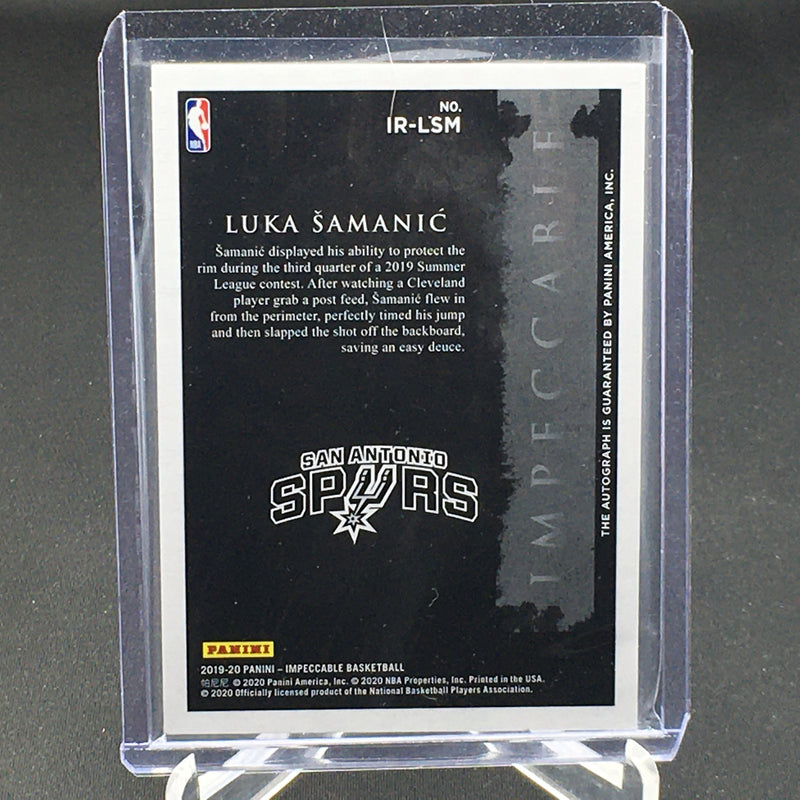 2019 PANINI IMPECCABLE - L. SAMANIC - #IR-LSM - #'D/99 - AUTOGRAPH