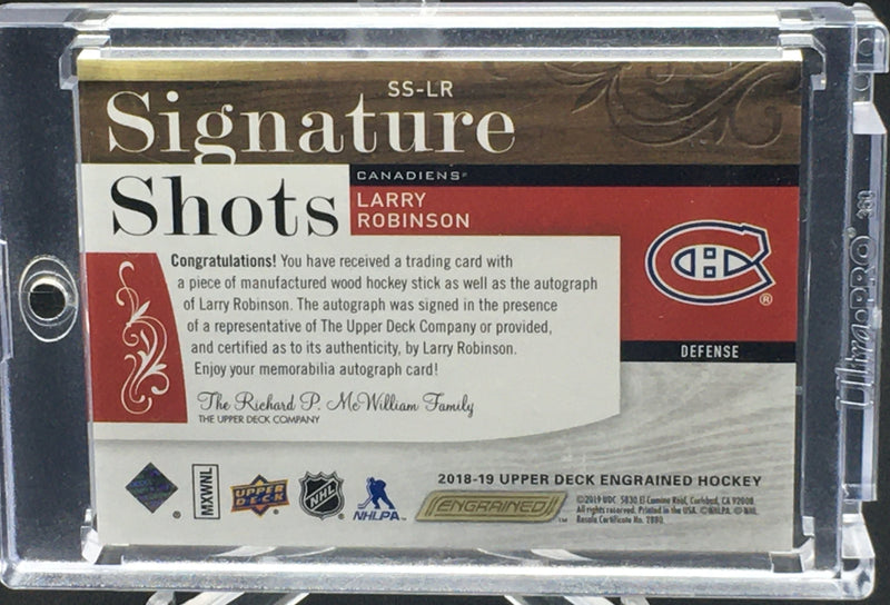 2018 UPPER DECK ENGRAINED - SIGNATURE SHOTS - L. ROBINSON - #SS-LR - #'D/25 - AUTOGRAPH - RED INK