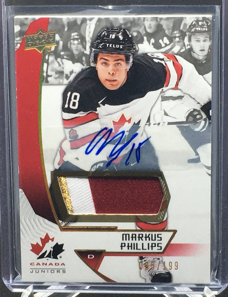 2019 UPPER DECK - TEAM CANADA JUNIORS - M. PHILLIPS - #36 - #'D/199 - AUTO/PATCH