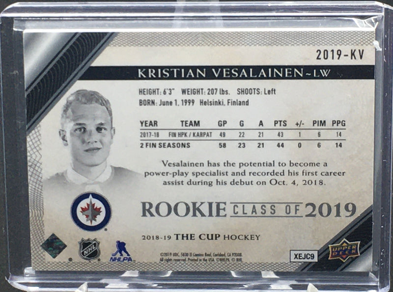 2018 UPPER DECK THE CUP - ROOKIE CLASS 2019 - K. VESALAINEN - #2019-KV - #'D/249