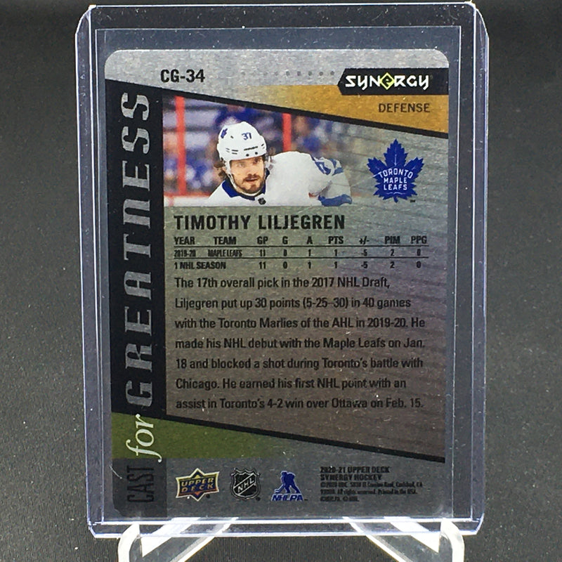 2020 UPPER DECK SYNERGY - CAST FOR GREATNESS - T. LILJEGREN -