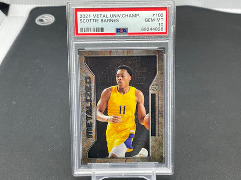 2021 SKYBOX METAL UNIVERSE CHAMP - METALIZED - S. BARNES - #102 - PSA 10 - RC