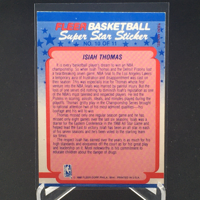 1988 FLEER BASKETBALL - SUPER STAR STICKER - I. THOMAS -