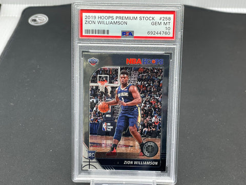 201I PANINI HOOPS PREMIUM STOCK - Z. WILLIAMSON - #258 - PSA 10 - RC