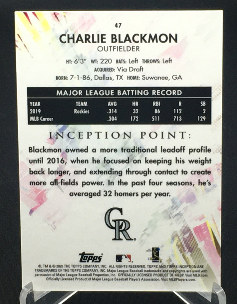 2020 TOPPS INCEPTION - C. BLACKMON -
