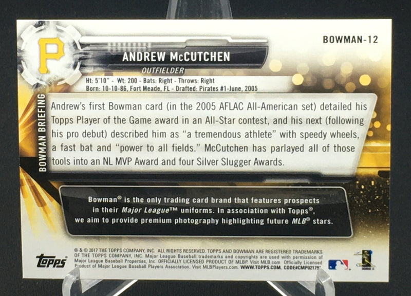 2017 TOPPS BOWMAN - THEN AND NOW - A. MCCUTCHEN -