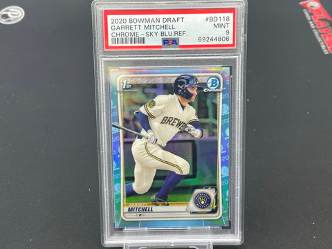 2020 TOPPS BOWMAN DRAFT - CHROME SKY BLUE REFRACTOR - G. MITCHELL - #BD118 - PSA 9