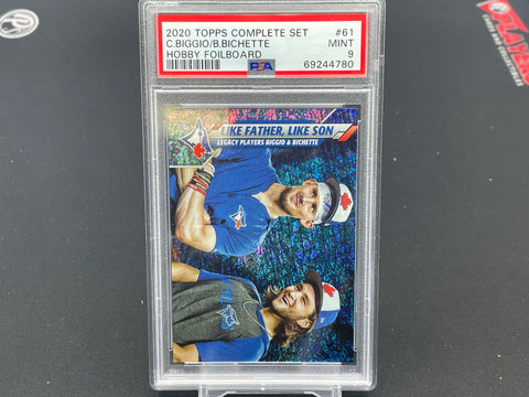 2020 TOPPS COMPLETE SET - HOBBY FOILBOARD - C. BIGGIO / B. BICHETTE - #61 - PSA 9