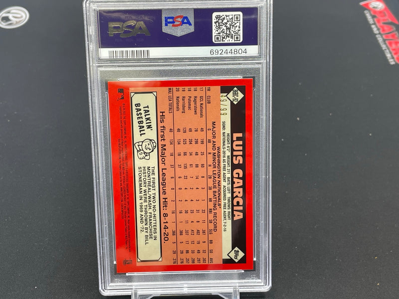 2021 TOPPS SILVER PACK - GREEN REFRACTOR - L. GARCIA - #86-BC92 - #'D/99 - PSA 9 - RC