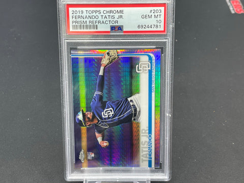 2019 TOPPS CHROME - PRISM REFRACTOR - F. TATIS JR. - #203 - PSA 10 - RC