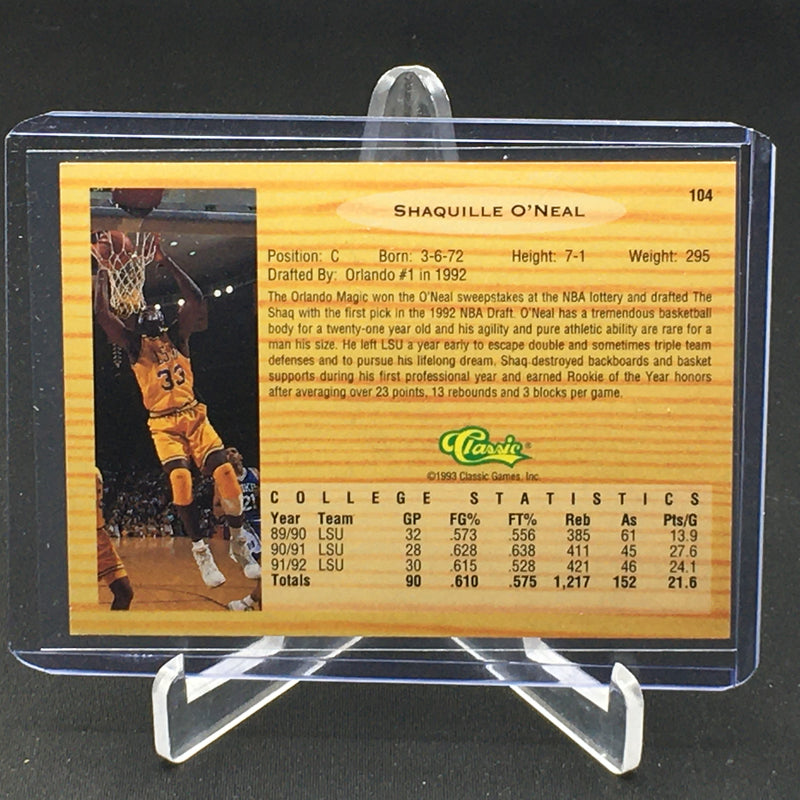 1992 CLASSIC GAMES - FLASHBACKS - S. O'NEAL -