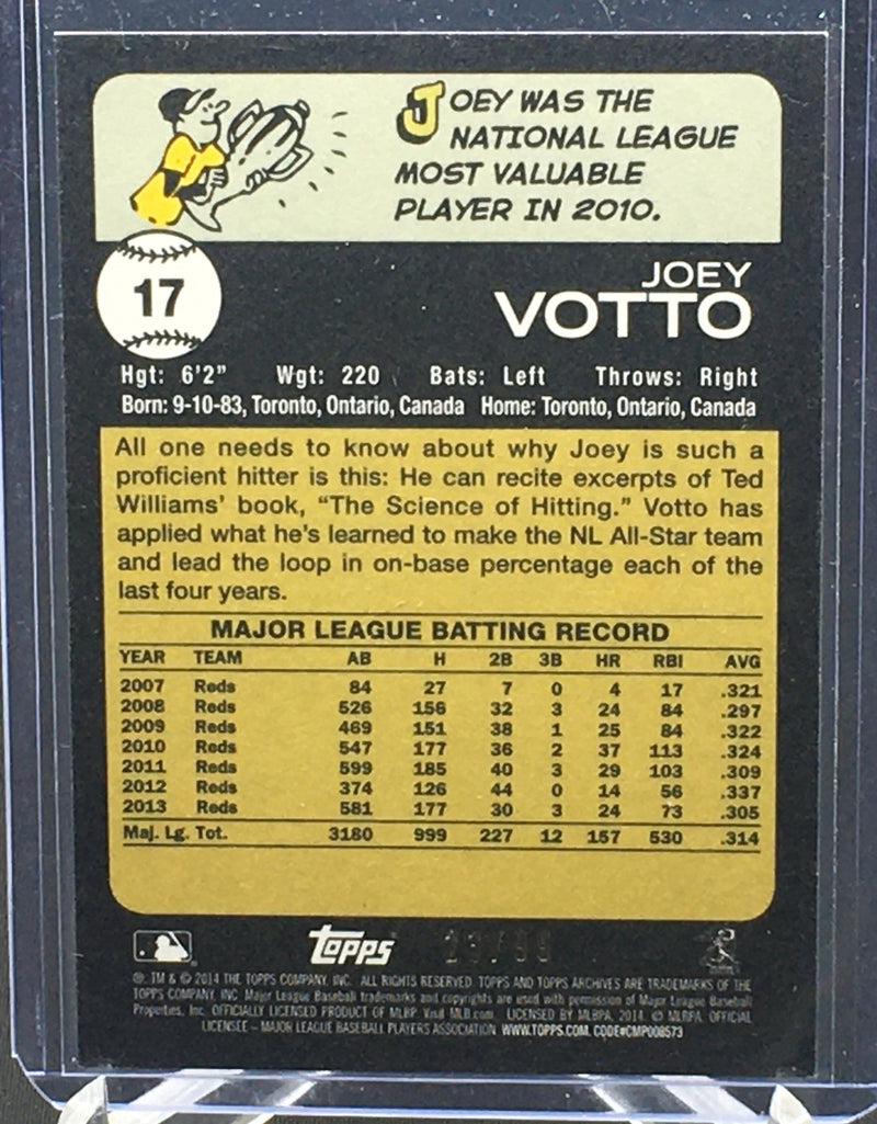 2014 TOPPS ARCHIVES - J. VOTTO - #17 - #'D/99 - CHROME