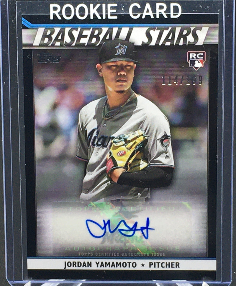 2020 TOPPS SERIES ONE - BASEBALL STARS BLACK - J. YAMAMOTO - #BSA-JY - #'D/199 - AUTOGRAPH - RC