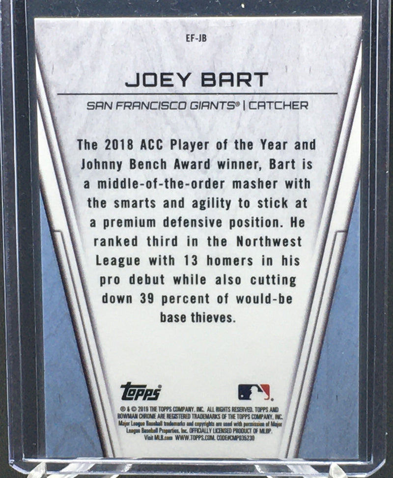 2019 TOPPS BOWMAN CHROME - REFRACTOR - ELITE FARMLANDS - J. BART - #EF-JB - #'D/150